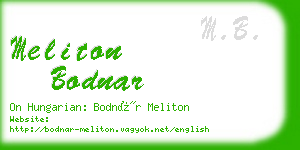 meliton bodnar business card